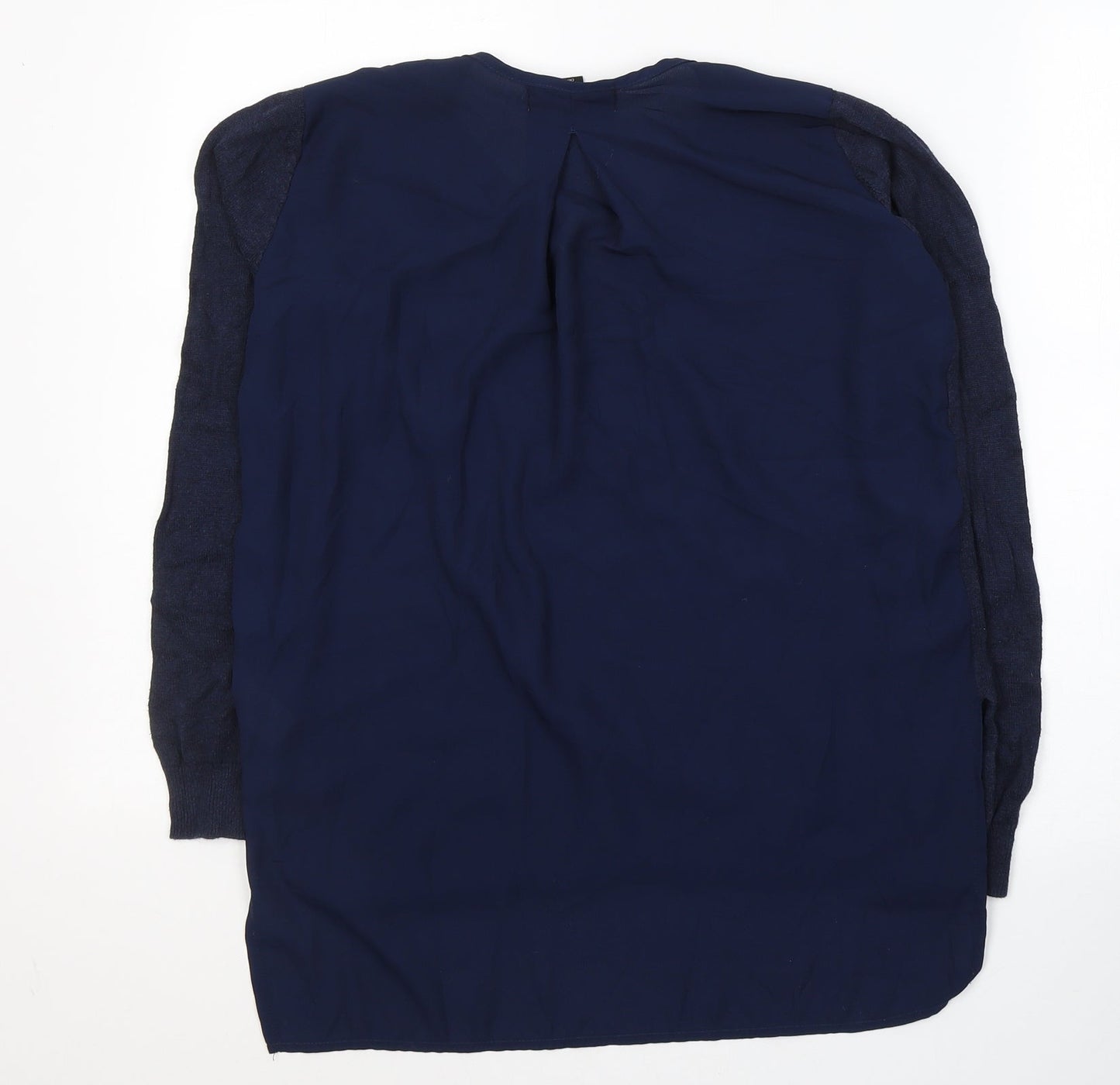 Atmosphere Womens Blue  Viscose Basic Blouse Size 10 Round Neck