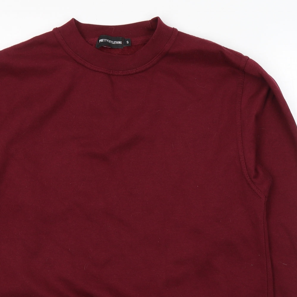 PRETTYLITTLETHING Womens Red  Polyester Pullover Sweatshirt Size S  Pullover