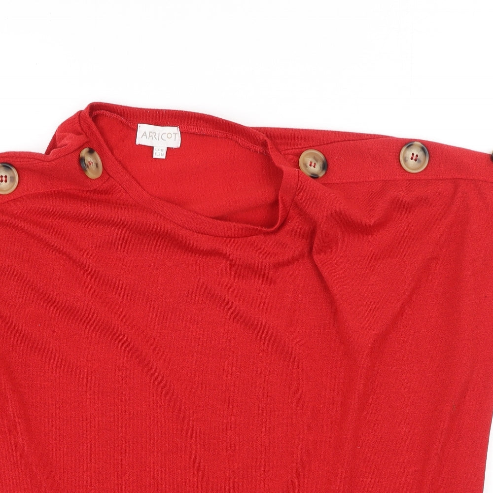 Apricot Womens Red  Polyester Basic T-Shirt Size 12 Round Neck
