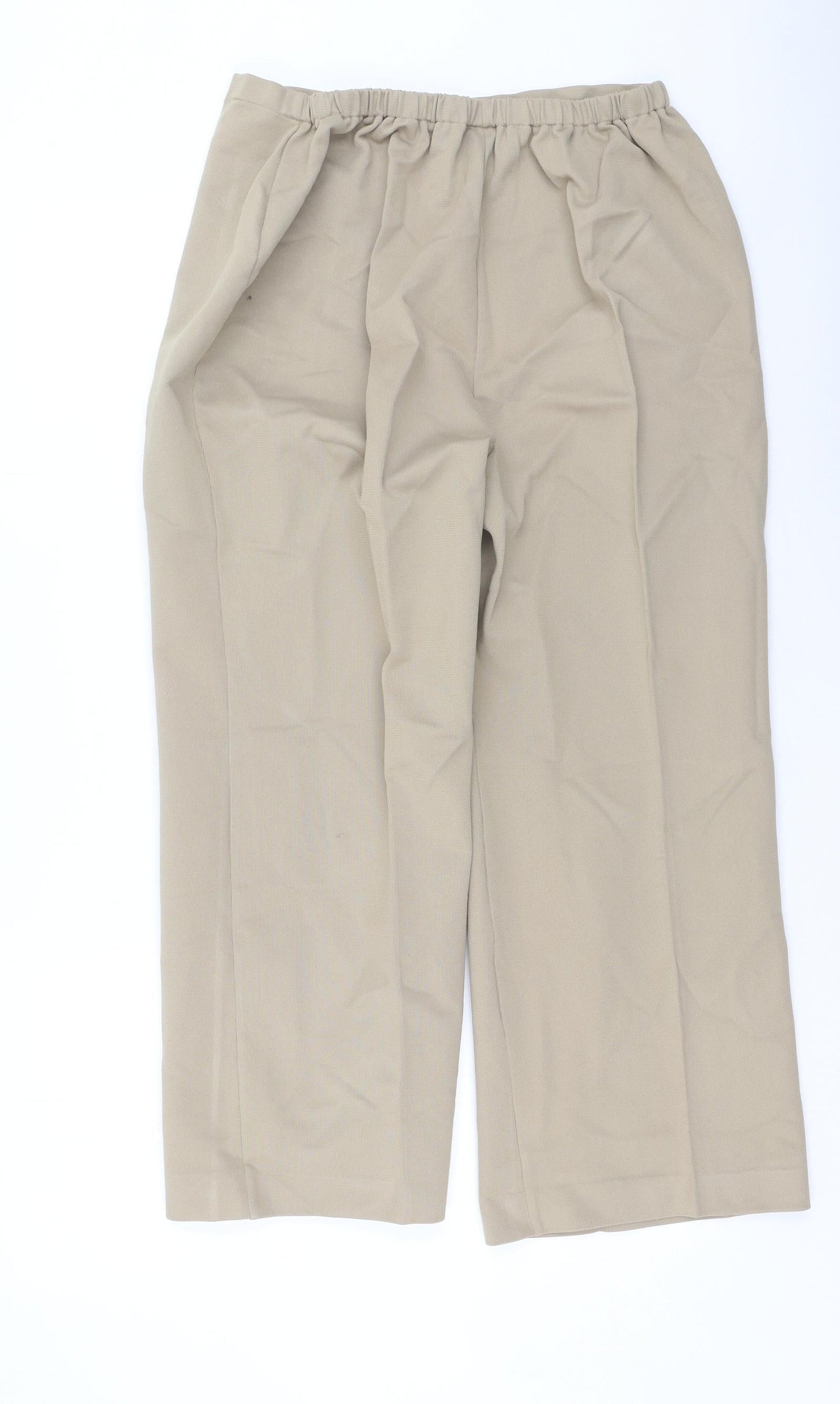 Slimma Womens Beige  Polyester Trousers  Size 20 L25 in Regular