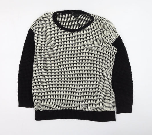 Topshop Womens Black Round Neck  Acrylic Pullover Jumper Size 8