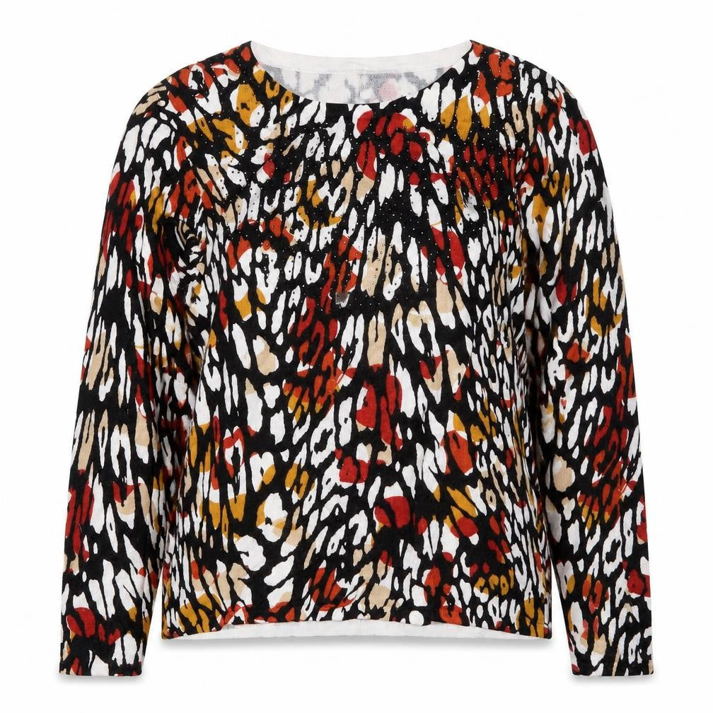 Mudflower Womens Multicoloured  Viscose Pullover Sweatshirt Size S