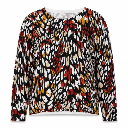Mudflower Womens Multicoloured  Viscose Pullover Sweatshirt Size S