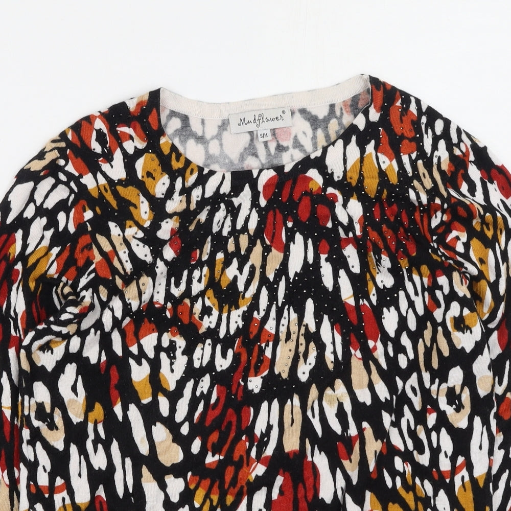 Mudflower Womens Multicoloured  Viscose Pullover Sweatshirt Size S