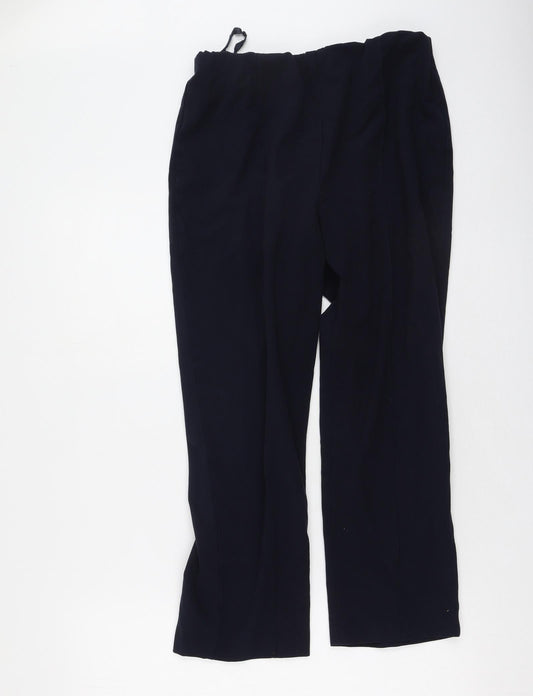 Isle Womens Blue  Polyester Trousers  Size 12 L25 in Regular