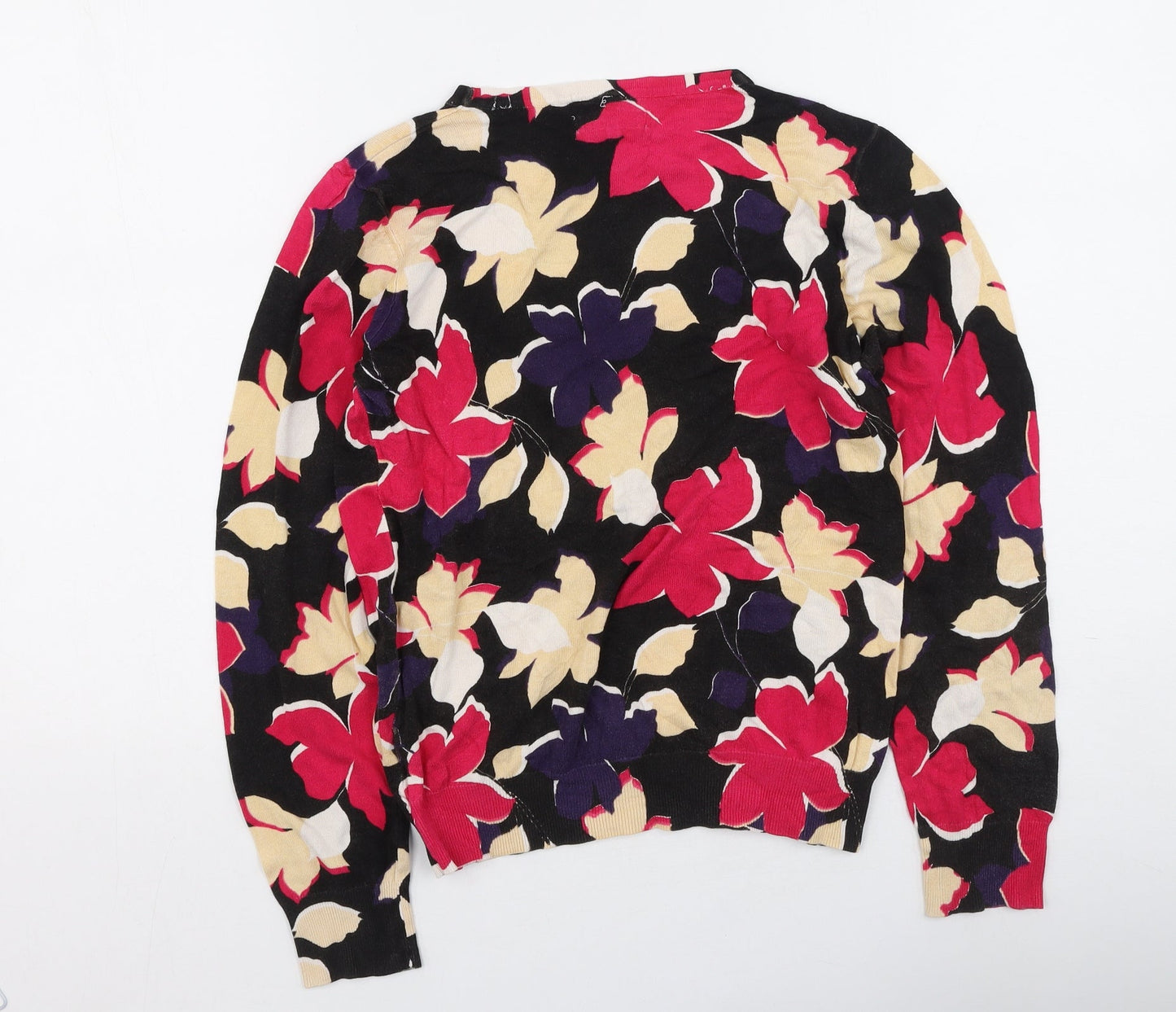 Debenhams Womens Multicoloured Floral Cotton Basic T-Shirt Size 10 Round Neck