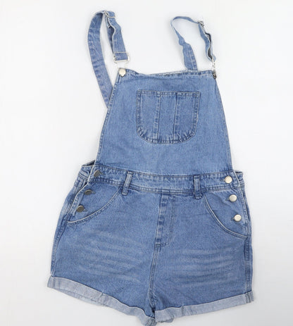 Preloved Missguided Girls Blue  Polyester Dungaree One-Piece - Front