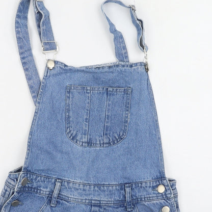 Preloved Missguided Girls Blue  Polyester Dungaree One-Piece - Detail