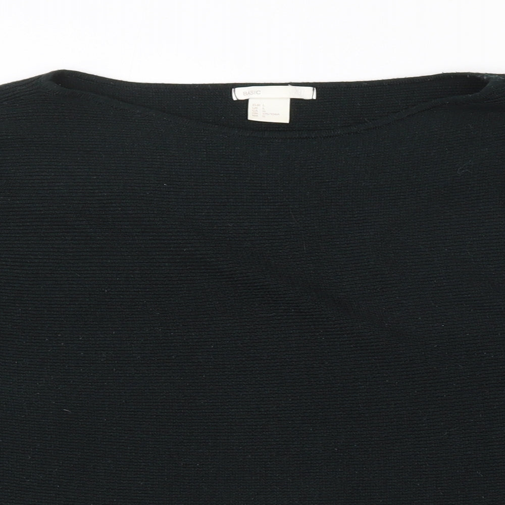 H&M Womens Green Round Neck  Polyester Pullover Jumper Size L