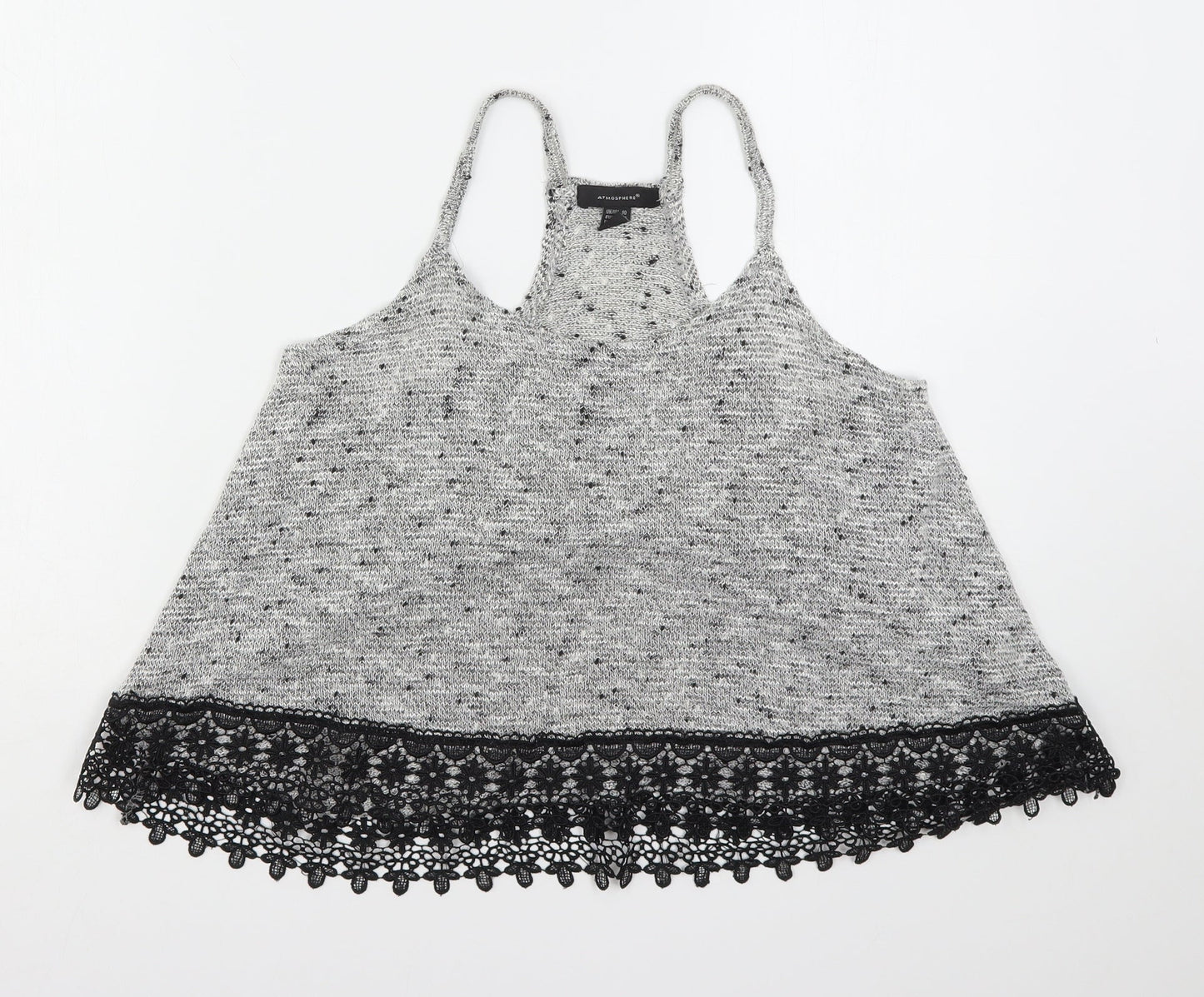 Atmosphere Womens Grey  Acrylic Camisole Tank Size 10 Round Neck