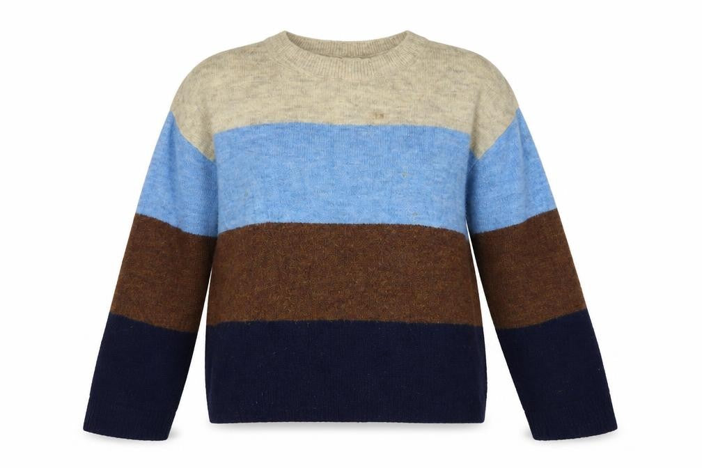 H&M Womens Multicoloured Round Neck Striped Acrylic Pullover Jumper Size XS