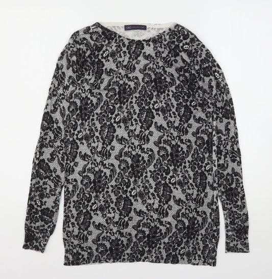 Marks and Spencer Womens Multicoloured Round Neck Floral Viscose Pullover Jumper Size 10