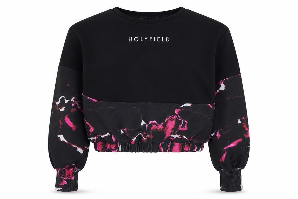 Holyfiled Girls Multicoloured Geometric Polyester Pullover Sweatshirt Size 8-9 Years   - Cropped
