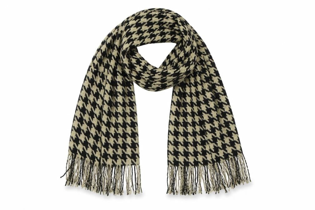 Preworn Womens Multicoloured Houndstooth Polyester  Shawl/Wrap