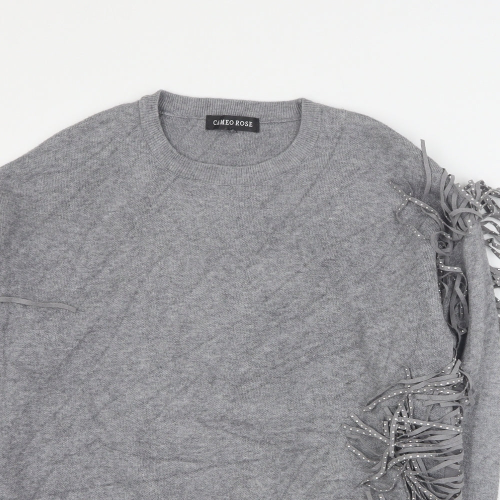 Cameo Rose Womens Grey Round Neck  Polyamide Pullover Jumper Size S