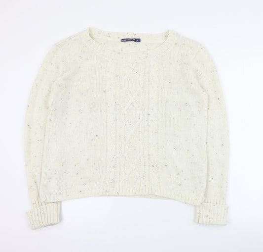 Store Twenty One Womens Beige Round Neck  Acrylic Pullover Jumper Size M