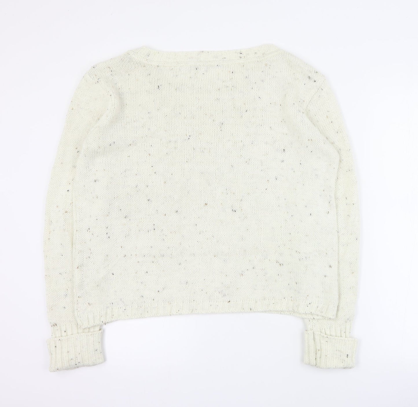 Store Twenty One Womens Beige Round Neck  Acrylic Pullover Jumper Size M