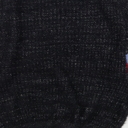 DK Womens Black Round Neck  Polyester Pullover Jumper Size L