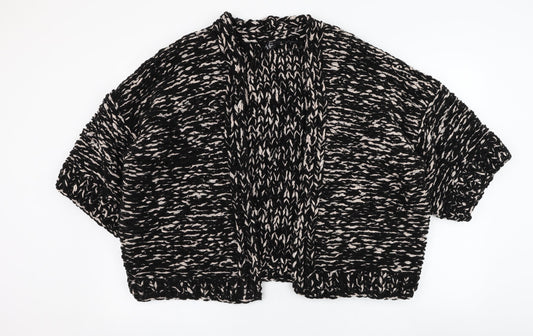 H&M Womens Black Square Neck  Polyester Cardigan Jumper Size M