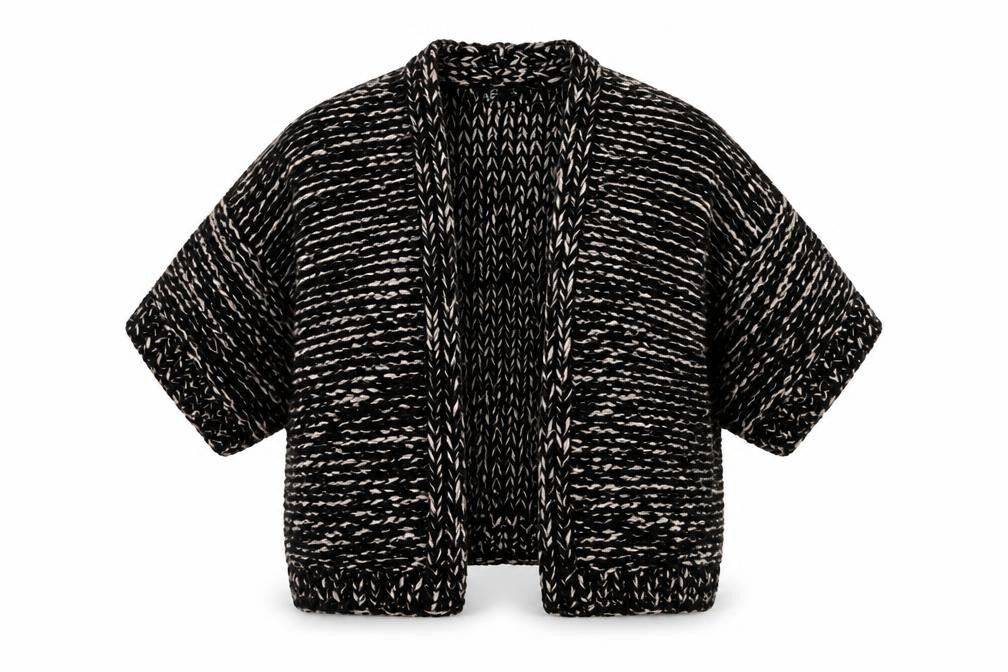 H&M Womens Black Square Neck  Polyester Cardigan Jumper Size M