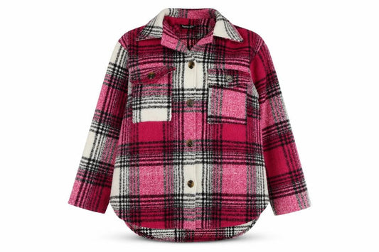 Boohoo Womens Pink Check  Overcoat Coat Size 8  Button