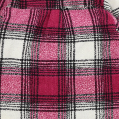 Boohoo Womens Pink Check  Overcoat Coat Size 8  Button