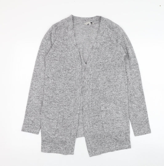 Nutmeg Womens Grey Square Neck  Polyester Cardigan Jumper Size 10