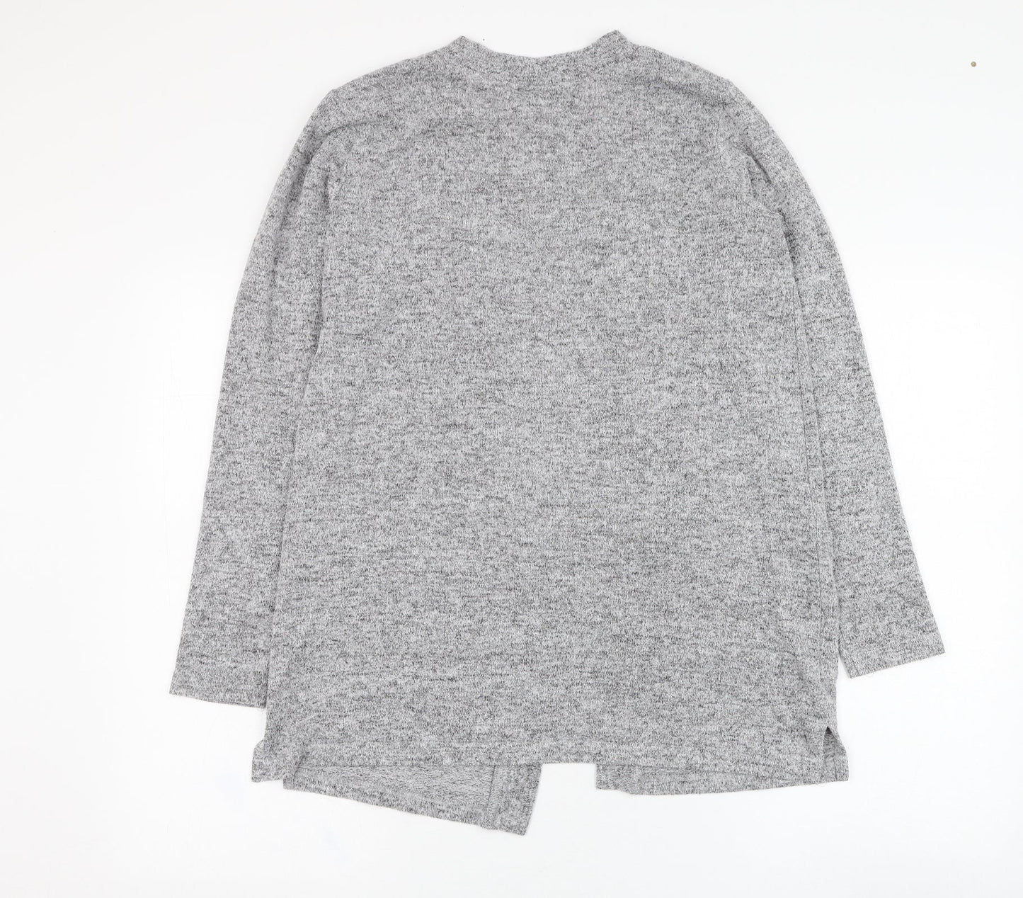 Nutmeg Womens Grey Square Neck  Polyester Cardigan Jumper Size 10