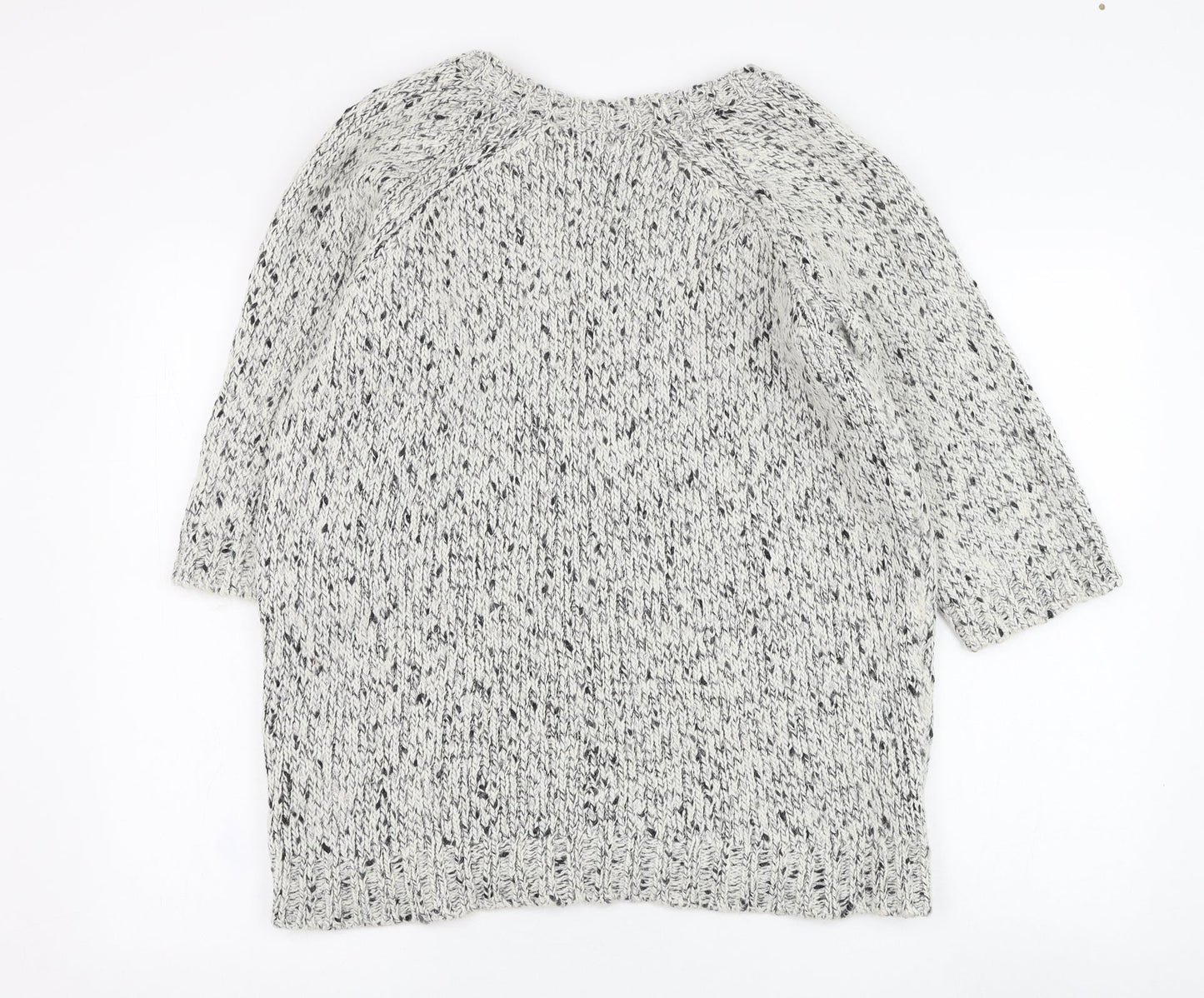 H&M Womens Ivory Round Neck  Acrylic Pullover Jumper Size M
