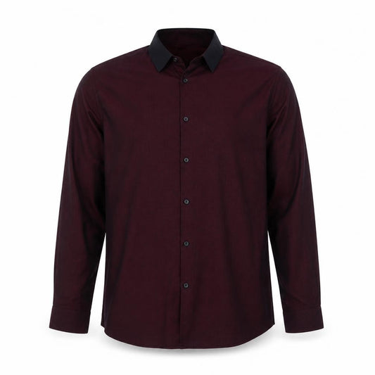 Primark Mens Purple  Polyester  Button-Up Size 16 Collared Button