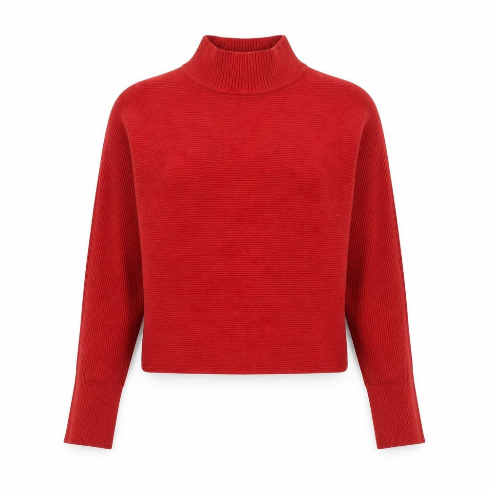 Primark Womens Red Mock Neck  Polyester Pullover Jumper Size 4