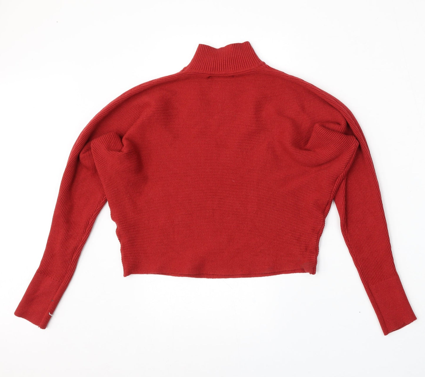 Primark Womens Red Mock Neck  Polyester Pullover Jumper Size 4