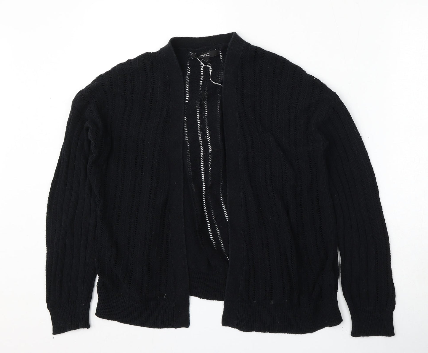 NEXT Womens Black V-Neck  Cotton Cardigan Jumper Size 10