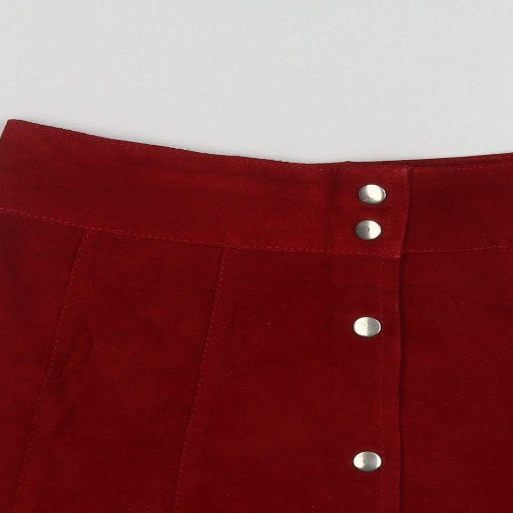 The Outer Edge Womens Red  Polyester A-Line Skirt Size 12   Snap
