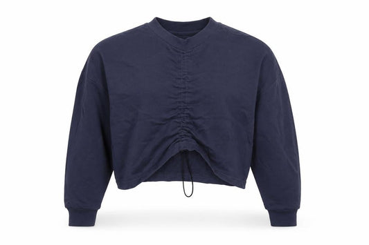 Boohoo Womens Blue  Cotton Pullover Sweatshirt Size 12  Drawstring