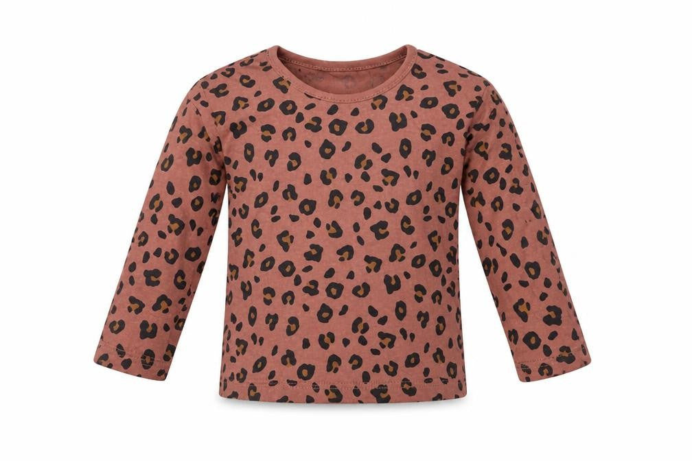 George Girls Brown Geometric Cotton Basic T-Shirt Size 12-18 Months Round Neck