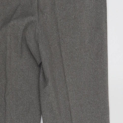 BHS Mens Grey  Polyester Trousers  Size 34 in L28 in Regular Zip
