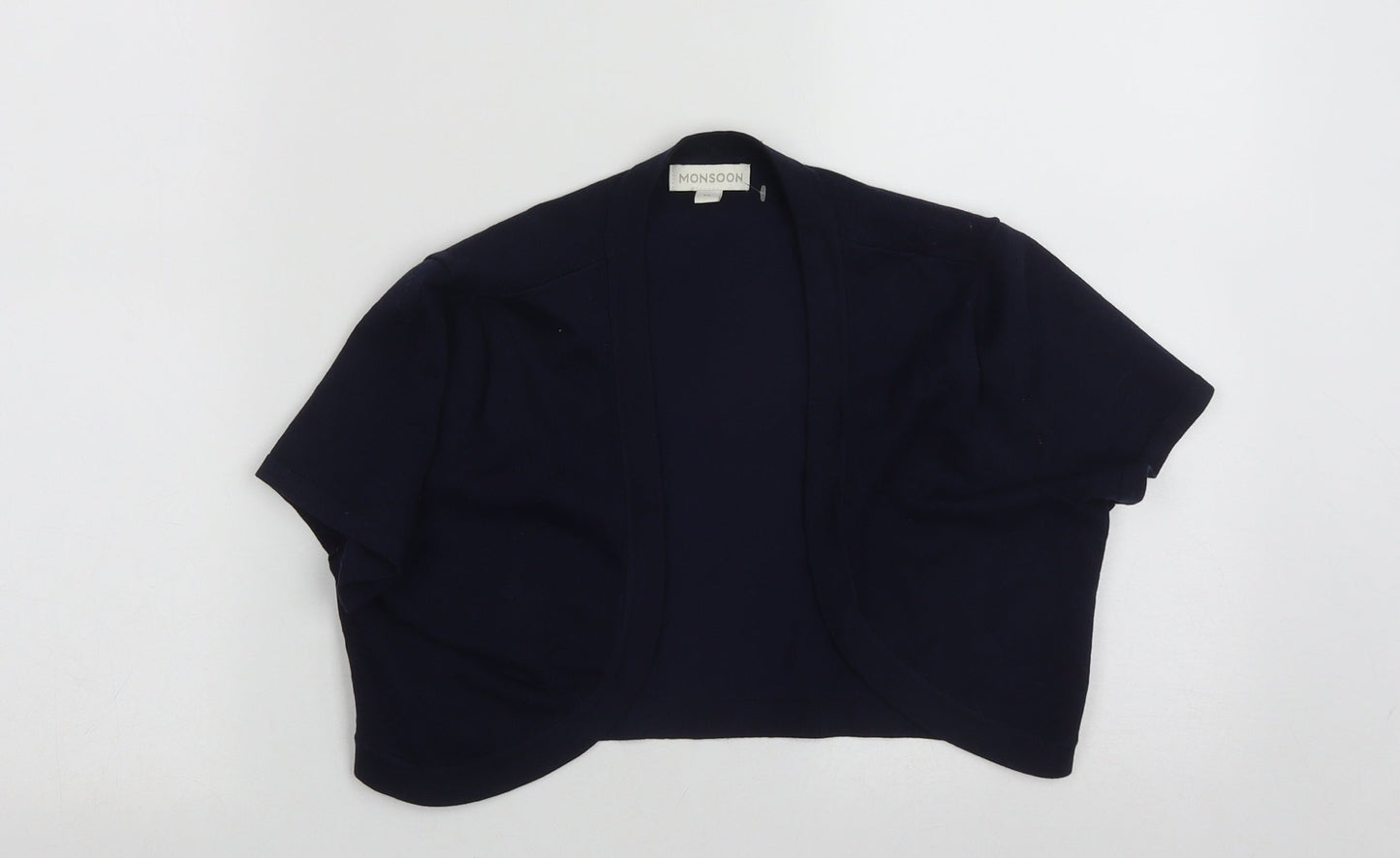 Monsoon Womens Blue Round Neck  Polyester Cardigan Jumper Size M