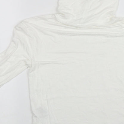 Divided Womens White Roll Neck  Viscose Pullover Jumper Size S