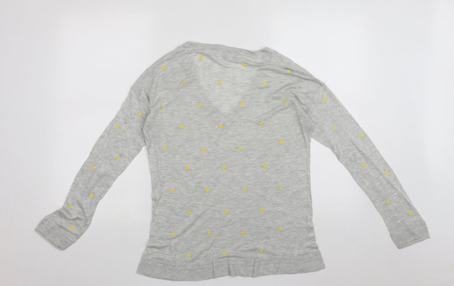NEXT Womens Grey V-Neck Polka Dot Polyester Pullover Jumper Size 12