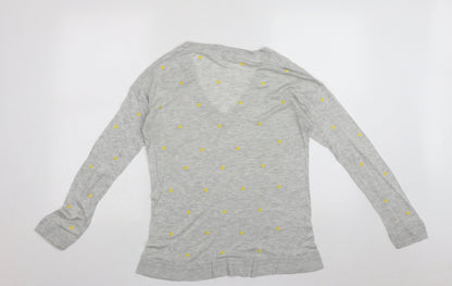 Next Womens Grey V-Neck Polka Dot Polyester Pullover Jumper Size 12
