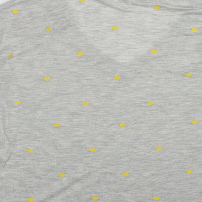Next Womens Grey V-Neck Polka Dot Polyester Pullover Jumper Size 12