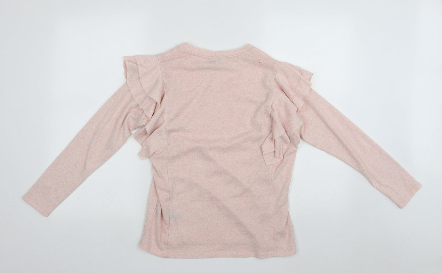M&Co Womens Pink Round Neck  Polyester Pullover Jumper Size 8