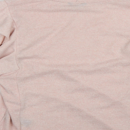 M&Co Womens Pink Round Neck  Polyester Pullover Jumper Size 8
