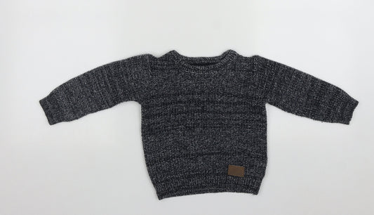 Little Rebel  Girls Blue Round Neck  Acrylic Pullover Jumper Size 2 Years