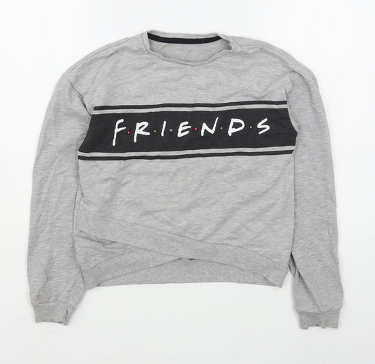 George Girls Grey  Cotton Pullover Sweatshirt Size 10-11 Years  Pullover