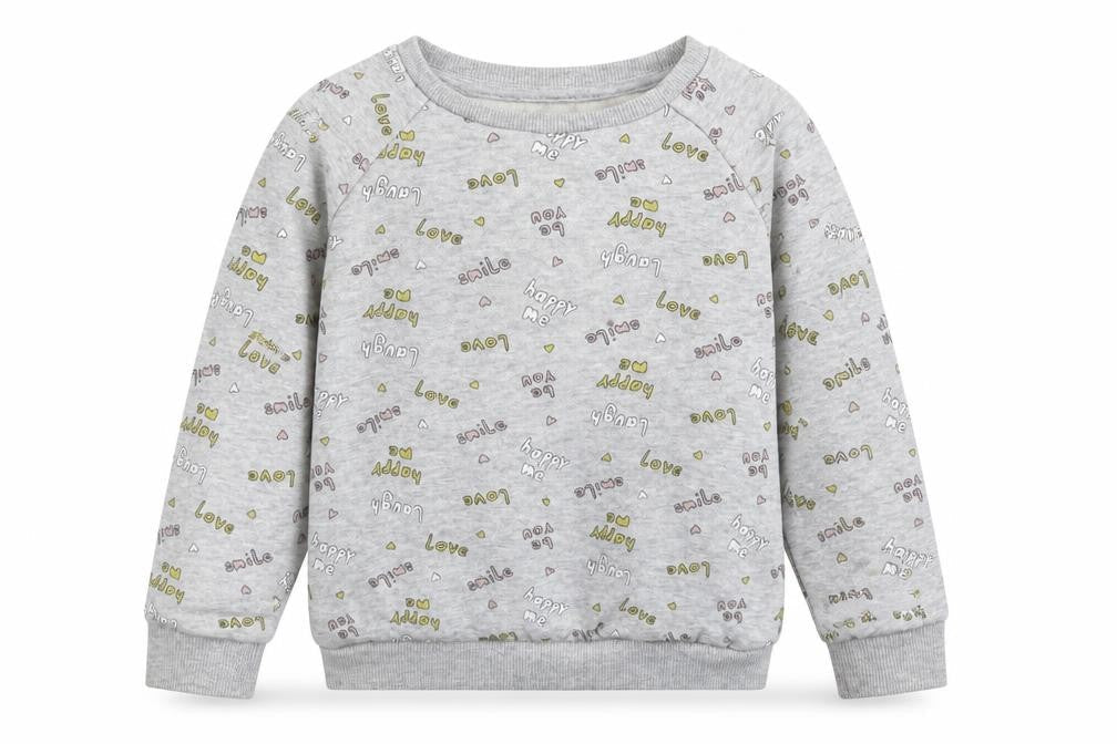 Primark Girls Grey Geometric Cotton Pullover Sweatshirt Size 2-3 Years  Pullover
