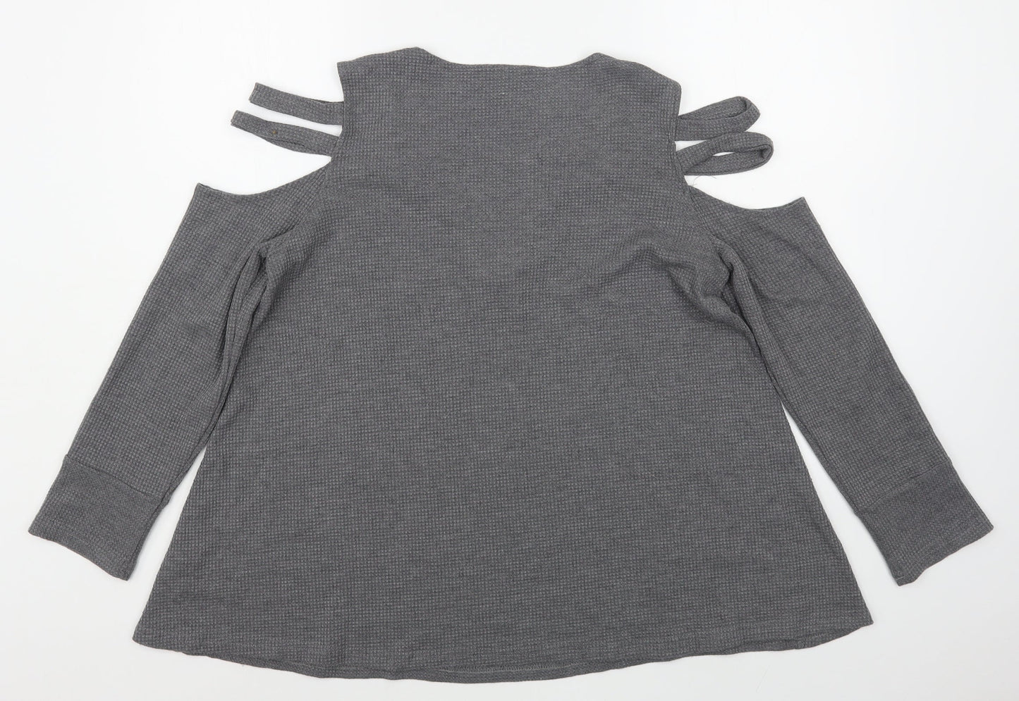 Preworn Womens Grey  Cotton Pullover Sweatshirt Size L  Zip