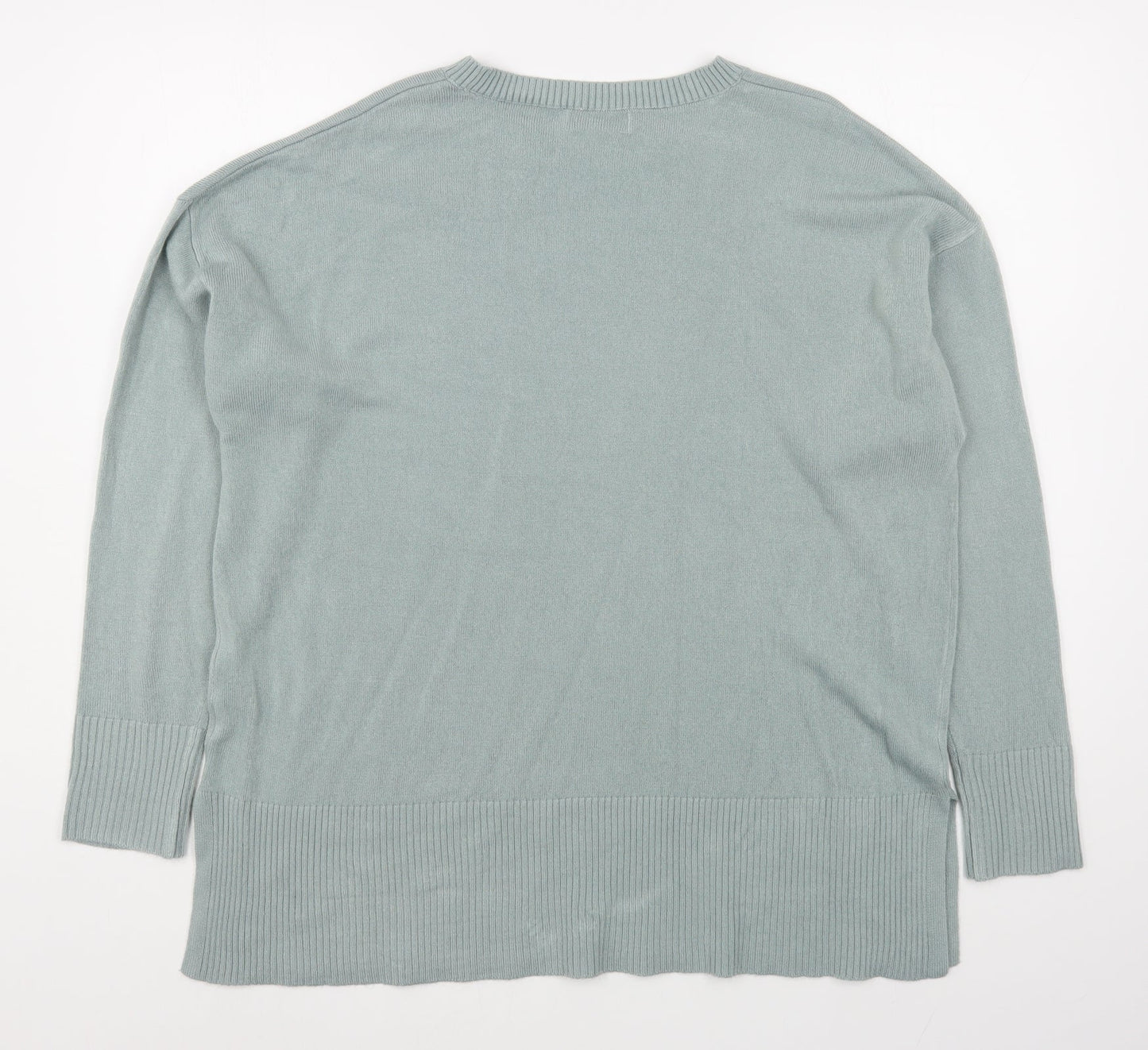 Matalan Womens Green Boat Neck  Acrylic Pullover Jumper Size 16