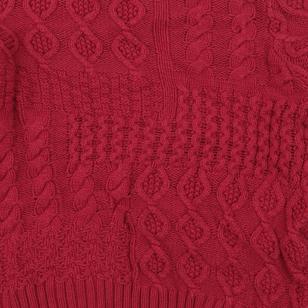 Tuy Womens Pink Round Neck  Cotton Pullover Jumper Size 8